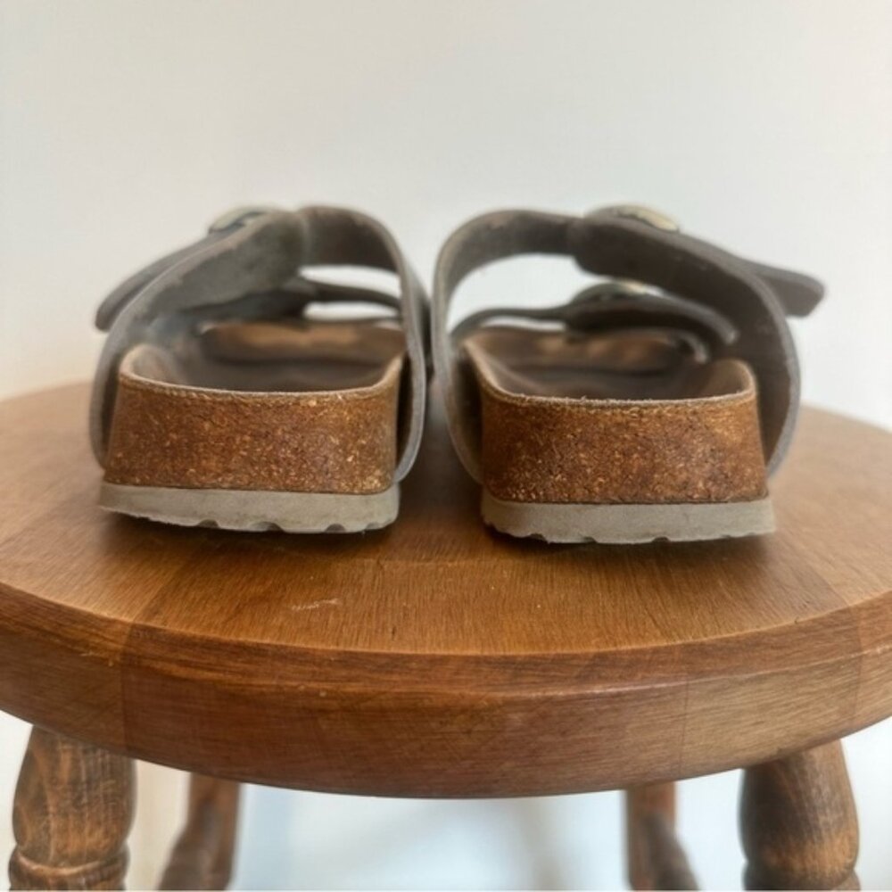 Birkenstock Papillio Florida Silver Sandal Womens Size EU 39 US 8 Triple Strap - Picture 4 of 11